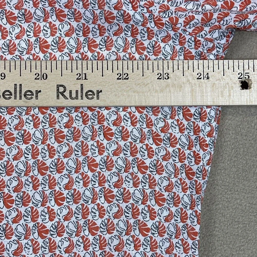 Robert Graham Shirt Mens Large White Orange Leaf Long Sleeve Button Up‎ Adult